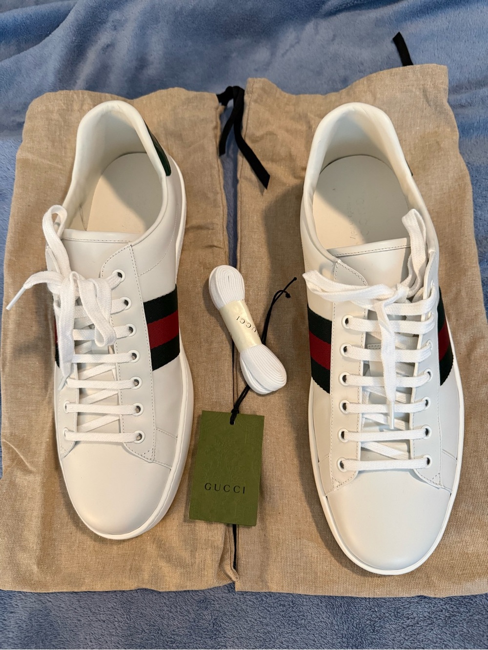 Gucci mens ace sneakers size 14 worn once for 20 minutes for a photo shoot mint - Picture 3 of 12